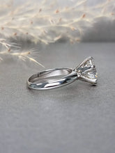 Load image into Gallery viewer, 3.00ct Round Brilliant Cut Classic Moissanite Diamond Ring