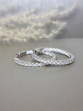 Load image into Gallery viewer, 2.88ct Round Brilliant Cut Moissanite Loop Earring