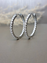 Load image into Gallery viewer, 2.88ct Round Brilliant Cut Moissanite Loop Earring