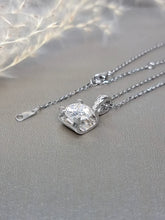 Load image into Gallery viewer, 2.00ct Round Brilliant Cut Moissanite Diamond Inspired Design Necklace