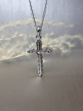 Load image into Gallery viewer, 0.72ct Round Brilliant Cut Moissanite Diamond Cross Necklace