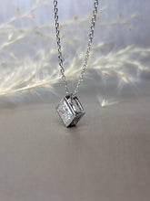 Load image into Gallery viewer, 1.20ct Princess Cut Bezel Moissanite Diamond Necklace