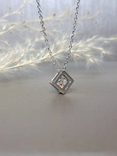 Load image into Gallery viewer, 1.20ct Princess Cut Bezel Moissanite Diamond Necklace