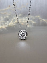 Load image into Gallery viewer, 2.00ct Round Brilliant Cut Bezel Moissanite Diamond Necklace