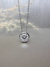 Load image into Gallery viewer, 2.00ct Round Brilliant Cut Bezel Moissanite Diamond Necklace