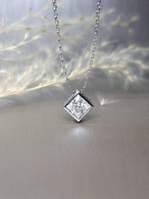 Load image into Gallery viewer, 1.20ct Princess Cut Bezel Moissanite Diamond Necklace
