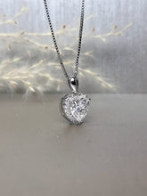 Load image into Gallery viewer, 2.00ct Heart Shape Halo Moissanite Diamond Necklace