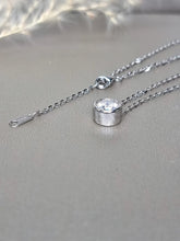 Load image into Gallery viewer, 1.00ct Round Brilliant Cut Bezel Moissanite Diamond Necklace