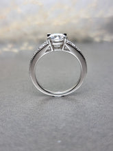 Load image into Gallery viewer, 1.00ct Round Brilliant Cut Moissanite Diamond With Side Stone Ring