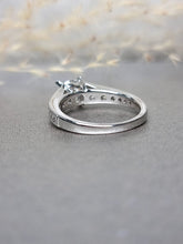 Load image into Gallery viewer, 1.00ct Round Brilliant Cut Moissanite Diamond With Side Stone Ring