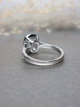 Load image into Gallery viewer, 2.00ct Long Cushion Cut Moissanite Diamond With Halo Side Stone Ring