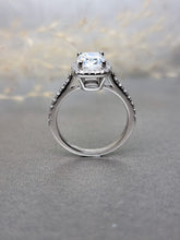 Load image into Gallery viewer, 2.00ct Long Cushion Cut Moissanite Diamond With Halo Side Stone Ring