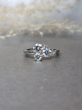 Load image into Gallery viewer, Trinity Round Brilliant Cut Moissanite Diamond Ring