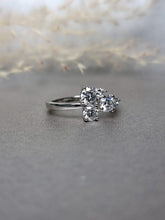 Load image into Gallery viewer, Trinity Round Brilliant Cut Moissanite Diamond Ring
