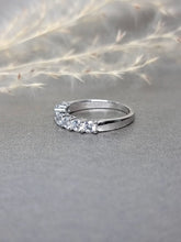 Load image into Gallery viewer, Half Eternity Round Cut Diamond Simulant Ring