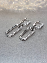 Load image into Gallery viewer, Moissanite Pave Setting Double Hoop Dangling Earring