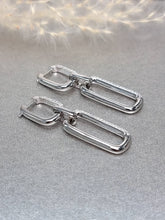 Load image into Gallery viewer, Moissanite Pave Setting Double Hoop Dangling Earring