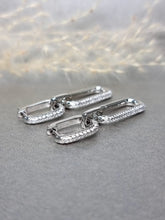 Load image into Gallery viewer, Moissanite Pave Setting Double Hoop Dangling Earring
