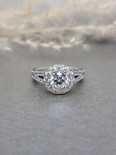 Load image into Gallery viewer, 1.00ct Round Brilliant Cut Moissanite Diamond With Double V Band Ring