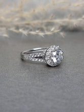 Load image into Gallery viewer, 1.00ct Round Brilliant Cut Moissanite Diamond With Double V Band Ring