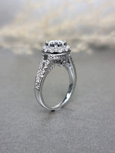 Load image into Gallery viewer, 1.00ct Round Brilliant Cut Moissanite Diamond With Double V Band Ring