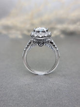 Load image into Gallery viewer, 1.00ct Round Brilliant Cut Moissanite Diamond With Double V Band Ring
