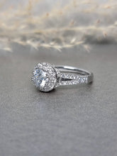 Load image into Gallery viewer, 1.00ct Round Brilliant Cut Moissanite Diamond With Double V Band Ring
