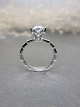 Load image into Gallery viewer, 1.00ct Round Brilliant Cut Moissanite Diamond With Side Stone Ring