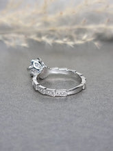 Load image into Gallery viewer, 1.00ct Round Brilliant Cut Moissanite Diamond With Side Stone Ring