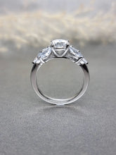 Load image into Gallery viewer, 1.00ct Round Brilliant Cut Moissanite Diamond With Side Marquise Cut Stone Ring