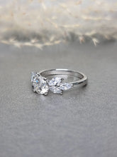 Load image into Gallery viewer, 1.00ct Round Brilliant Cut Moissanite Diamond With Side Marquise Cut Stone Ring