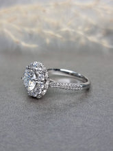 Load image into Gallery viewer, 1.20ct Round Brilliant Cut Moissanite Diamond With Halo Setting + Pave Band Ring