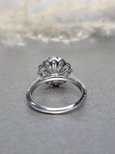 Load image into Gallery viewer, 1.20ct Round Brilliant Cut Moissanite Diamond With Halo Setting + Pave Band Ring