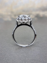 Load image into Gallery viewer, 1.20ct Round Brilliant Cut Moissanite Diamond With Halo Setting + Pave Band Ring