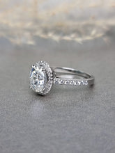 Load image into Gallery viewer, 2.00ct Oval Shape Halo Moissanite Diamond Ring