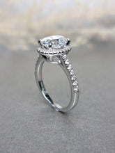 Load image into Gallery viewer, 2.00ct Oval Shape Halo Moissanite Diamond Ring