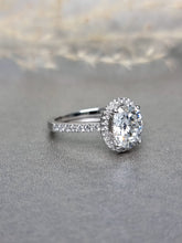 Load image into Gallery viewer, 2.00ct Oval Shape Halo Moissanite Diamond Ring