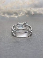 Load image into Gallery viewer, 1.00ct Princess Cut Moissanite Diamond With Double Band Ring