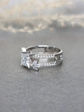 Load image into Gallery viewer, 1.00ct Princess Cut Moissanite Diamond With Double Band Ring