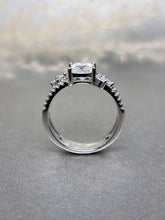 Load image into Gallery viewer, 1.00ct Princess Cut Moissanite Diamond With Double Band Ring
