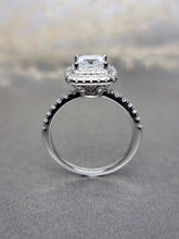 Load image into Gallery viewer, 1.00ct Princess Cut Moissanite Diamond With Double Halo Ring
