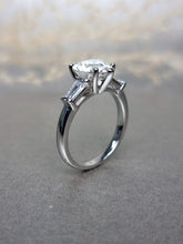 Load image into Gallery viewer, 2.00ct Heart Shape Moissanite Diamond With Baguette Side stone Ring