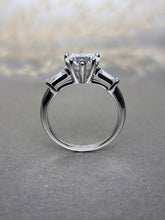 Load image into Gallery viewer, 2.00ct Heart Shape Moissanite Diamond With Baguette Side stone Ring