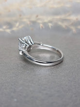 Load image into Gallery viewer, 2.00ct Heart Shape Moissanite Diamond With Baguette Side stone Ring