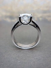 Load image into Gallery viewer, 3.00ct Round Brilliant Cut Moissanite Diamond With Broad Band Ring