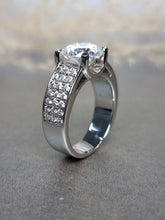 Load image into Gallery viewer, 3.00ct Round Brilliant Cut Moissanite Diamond With Broad Band Ring