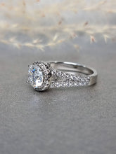 Load image into Gallery viewer, 1.50ct Round Brilliant Cut Moissanite Diamond With Halo V Band Ring