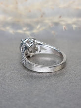 Load image into Gallery viewer, 1.50ct Round Brilliant Cut Moissanite Diamond With Halo V Band Ring