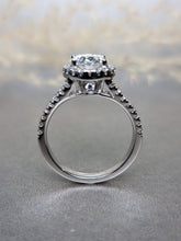 Load image into Gallery viewer, 1.50ct Round Brilliant Cut Moissanite Diamond With Halo V Band Ring