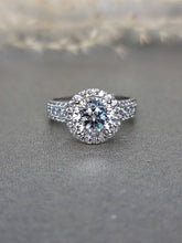 Load image into Gallery viewer, 2.00ct Round Brilliant Cut Halo Moissanite Diamond With Broad Band Ring
